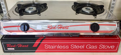 Gas Stove 2-plate Red Heart Stainless Steel