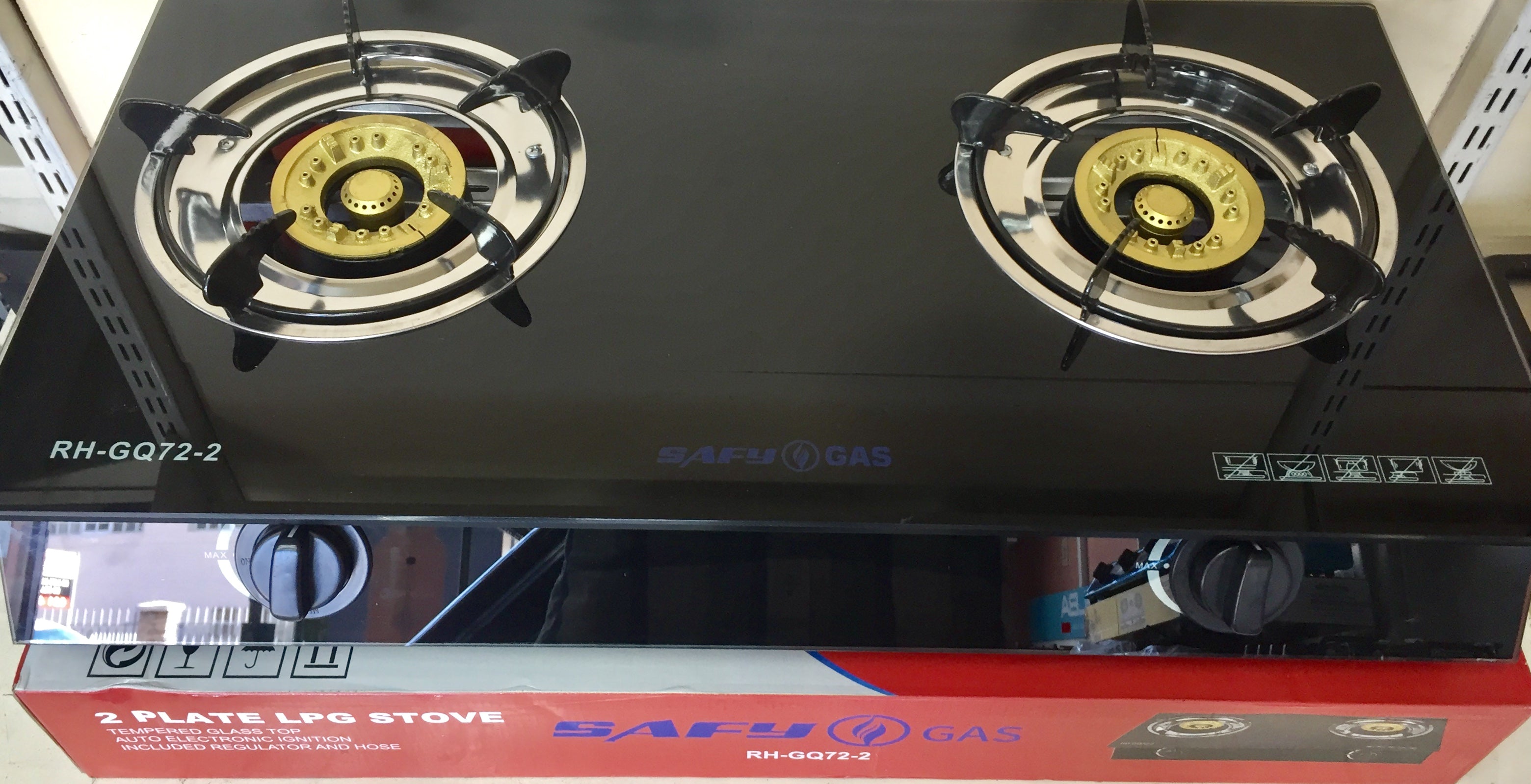 Gas Stove - 2-plate Glass Top Safy